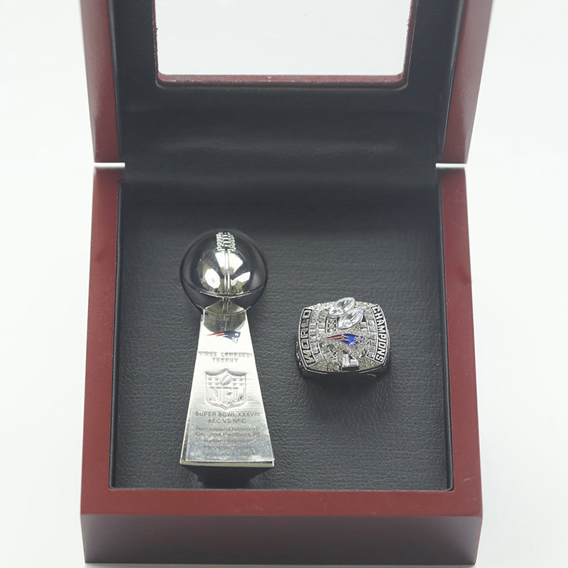 2004 New England Patriots Premium Replica Championship Trophy & Ring ...