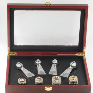 1969/2019/2023/2024 Kansas City Chiefs Premium Replica Championship Rings Set & Trophies Set