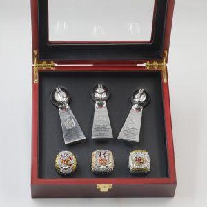 Mahomes Kansas Chiefs Championship Rings and Trophies Set